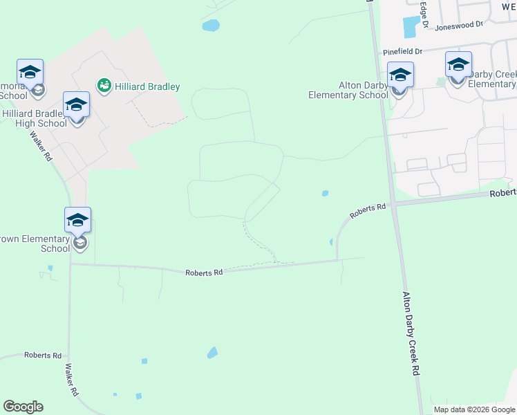 map of restaurants, bars, coffee shops, grocery stores, and more near 7000 Roberts Road in Hilliard