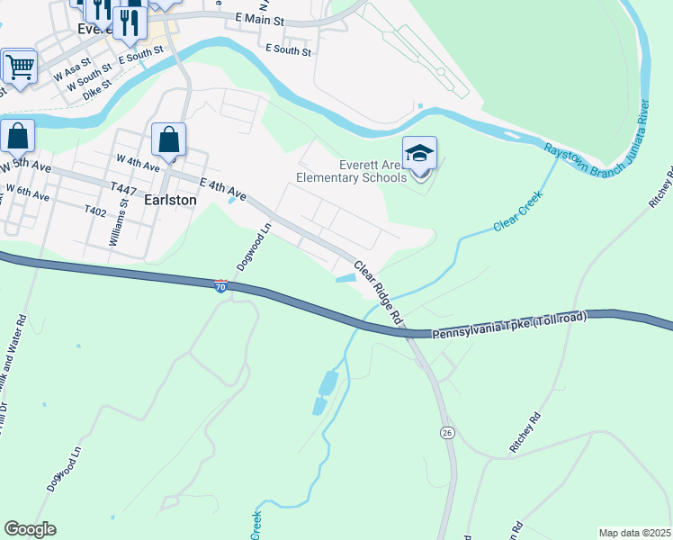 map of restaurants, bars, coffee shops, grocery stores, and more near 11529 Clear Ridge Road in Everett