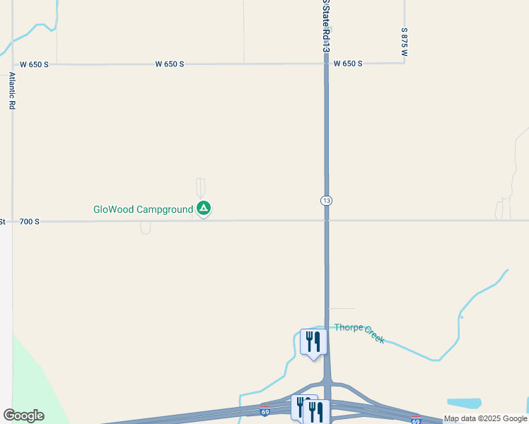 map of restaurants, bars, coffee shops, grocery stores, and more near 9180 West Cr 700 in Pendleton