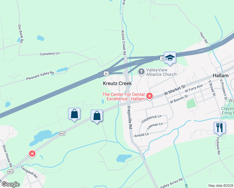 map of restaurants, bars, coffee shops, grocery stores, and more near 35 Old Church Lane in York