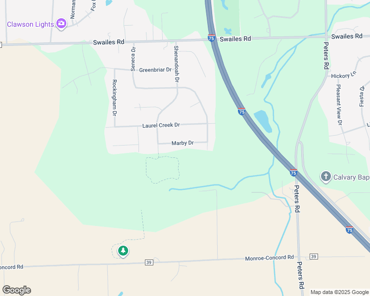 map of restaurants, bars, coffee shops, grocery stores, and more near 1685 Marby Drive in Troy