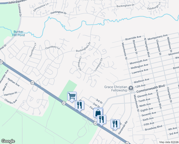map of restaurants, bars, coffee shops, grocery stores, and more near 871A Liverpool Circle in Manchester Township