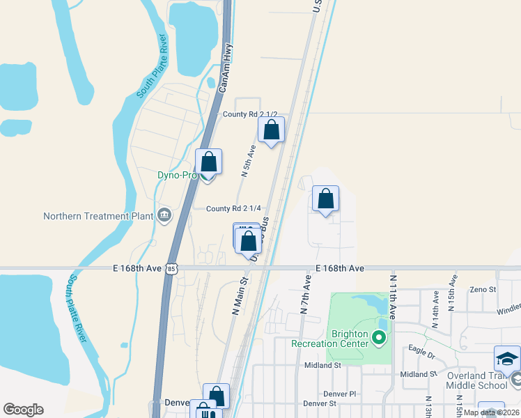 map of restaurants, bars, coffee shops, grocery stores, and more near 467 County Road 2 1/4 in Brighton
