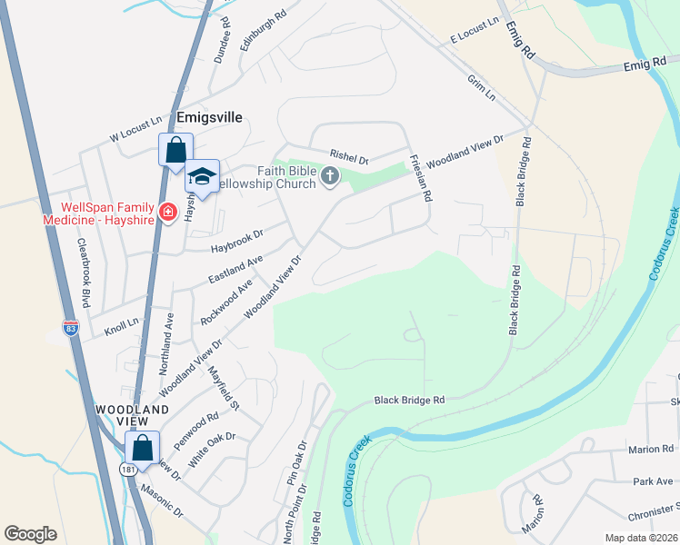 map of restaurants, bars, coffee shops, grocery stores, and more near 528 Norman Road in York