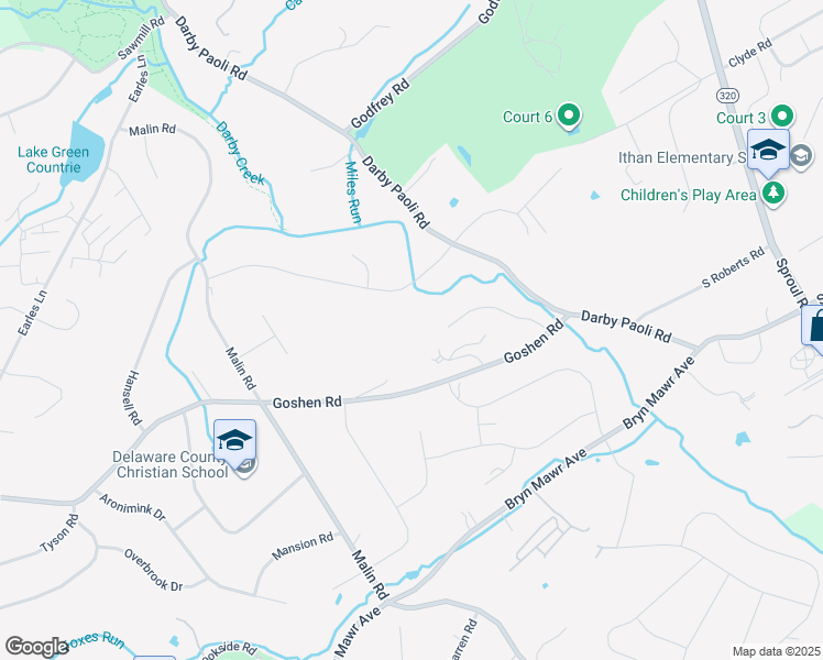 map of restaurants, bars, coffee shops, grocery stores, and more near 825 Briarwood Road in Newtown Square