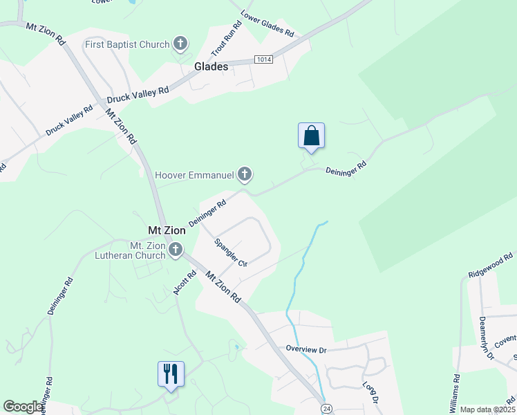 map of restaurants, bars, coffee shops, grocery stores, and more near 2260 Spangler Circle in York