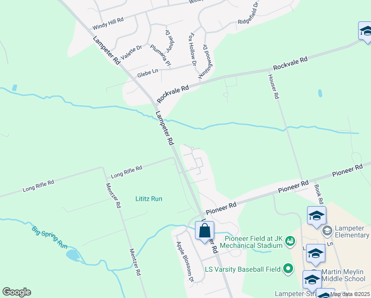 map of restaurants, bars, coffee shops, grocery stores, and more near 22 Trading Post Lane in Lancaster