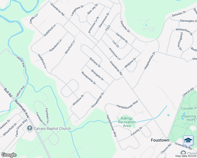 map of restaurants, bars, coffee shops, grocery stores, and more near 1335 Briargate Drive in York