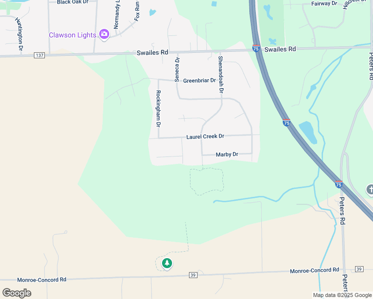 map of restaurants, bars, coffee shops, grocery stores, and more near 2455 Luray Drive in Troy