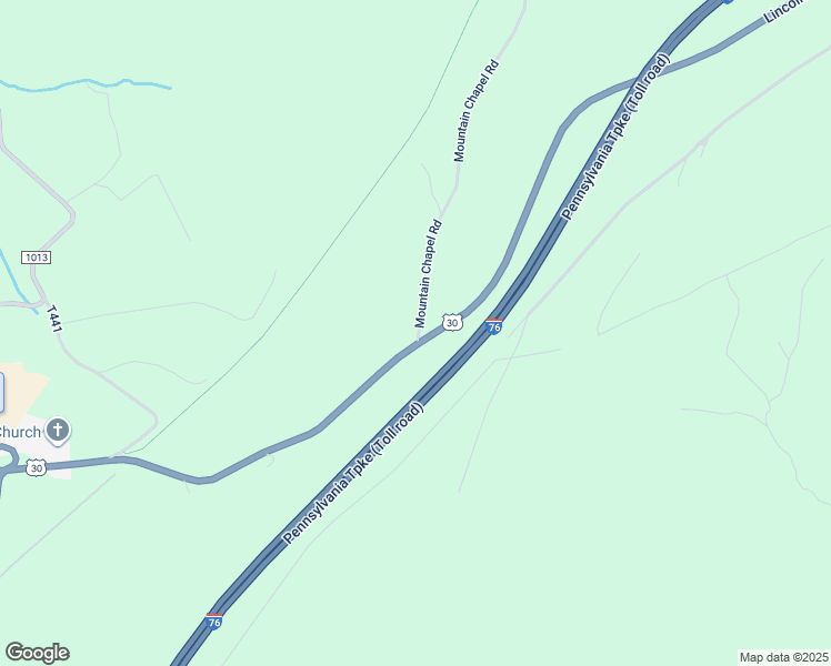 map of restaurants, bars, coffee shops, grocery stores, and more near 6 Mountain Chapel Road in Breezewood