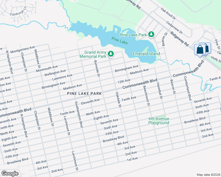 map of restaurants, bars, coffee shops, grocery stores, and more near 1113 Oakdale Street in Toms River