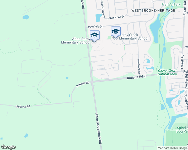 map of restaurants, bars, coffee shops, grocery stores, and more near 2470 Roberts Road in Hilliard