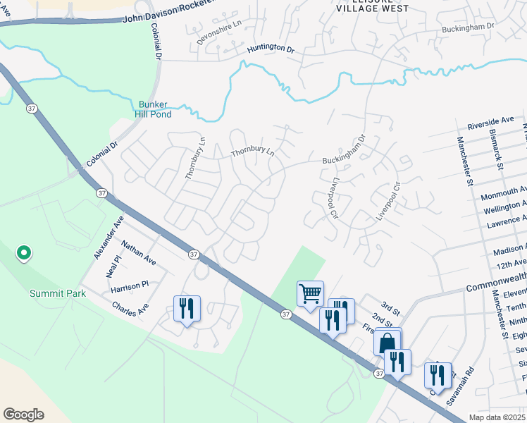 map of restaurants, bars, coffee shops, grocery stores, and more near 1053A Buckingham Drive in Manchester Township