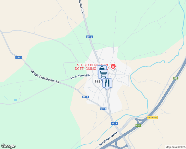 map of restaurants, bars, coffee shops, grocery stores, and more near 40 Via Giuseppe Mazzini in Tramatza