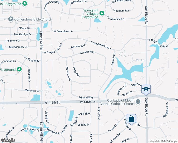 map of restaurants, bars, coffee shops, grocery stores, and more near 14811 Sulky Way in Carmel