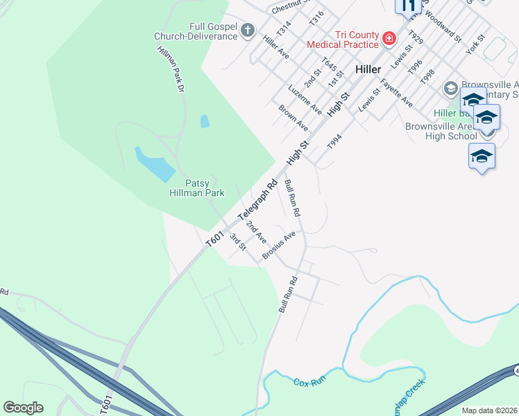 map of restaurants, bars, coffee shops, grocery stores, and more near 119 Telegraph Rd in Brownsville