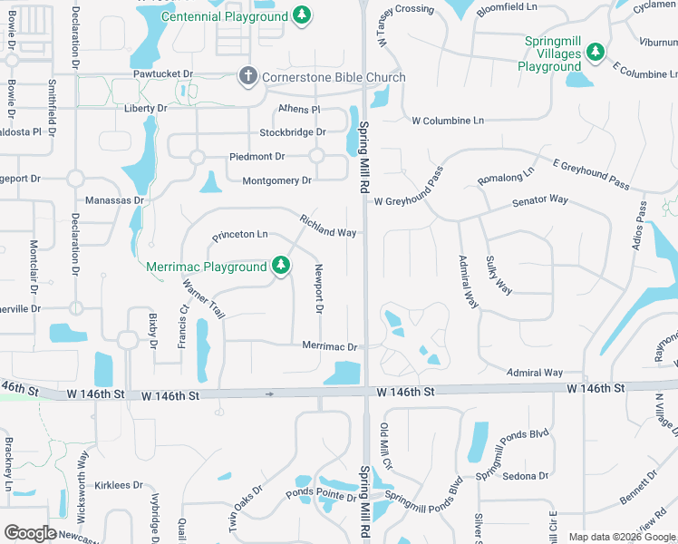 map of restaurants, bars, coffee shops, grocery stores, and more near 14902 Maggie Court in Westfield