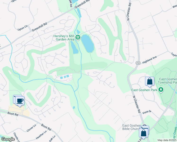 map of restaurants, bars, coffee shops, grocery stores, and more near 1263 Oakmont Court in West Chester