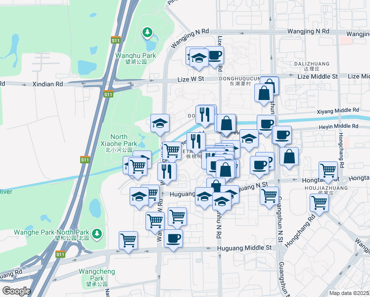 map of restaurants, bars, coffee shops, grocery stores, and more near in 