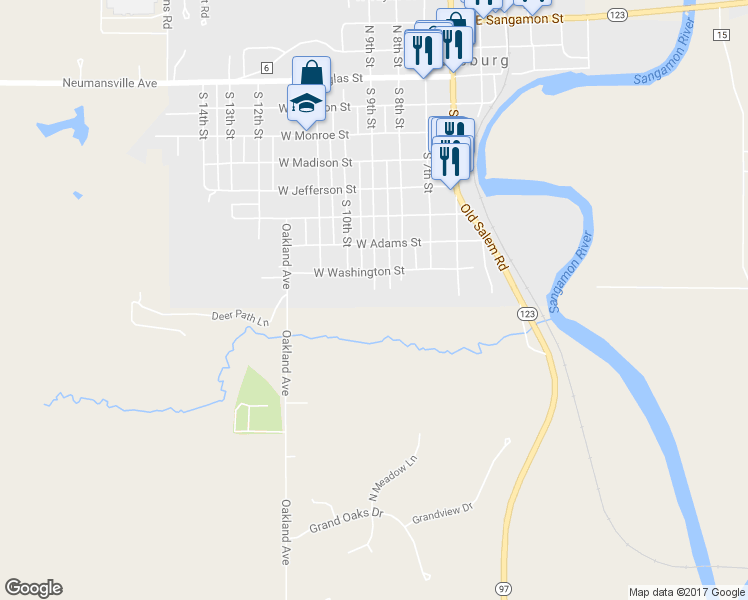 map of restaurants, bars, coffee shops, grocery stores, and more near 901 South 9th Street in Petersburg