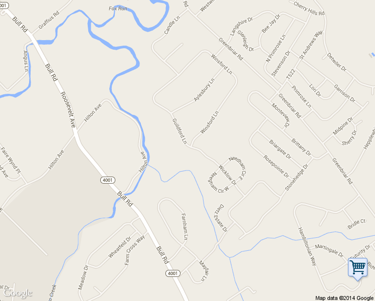 map of restaurants, bars, coffee shops, grocery stores, and more near 1527 Guildford Lane in York
