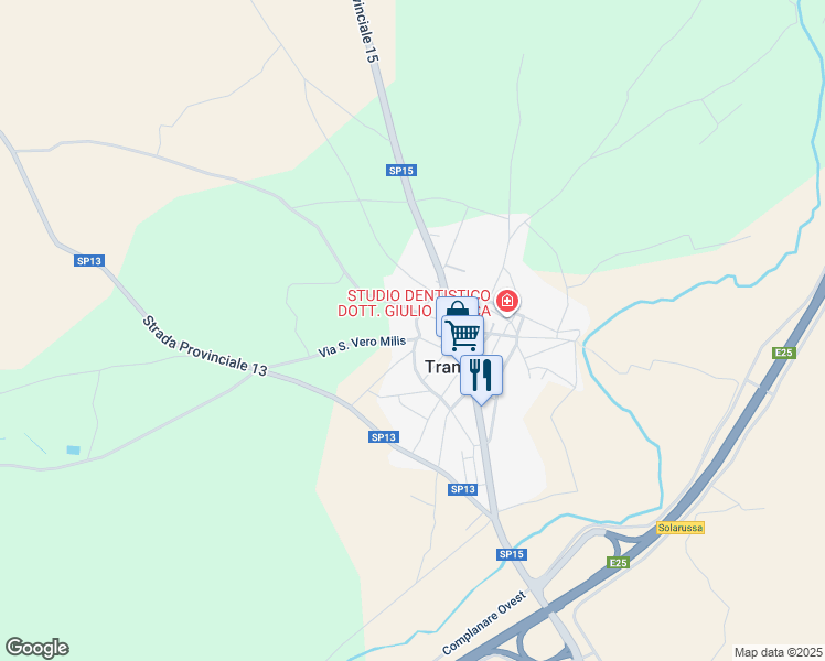 map of restaurants, bars, coffee shops, grocery stores, and more near 40 Via Giuseppe Mazzini in Tramatza