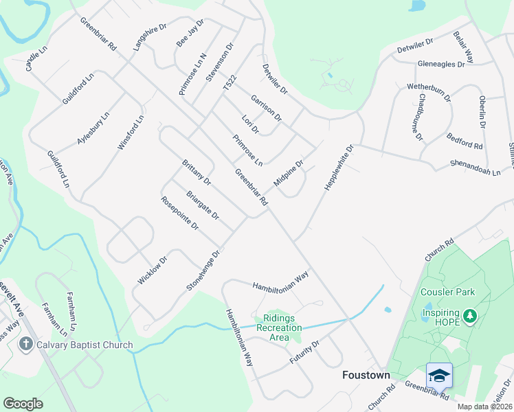 map of restaurants, bars, coffee shops, grocery stores, and more near 1291 Greenbriar Road in York