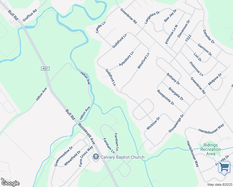 map of restaurants, bars, coffee shops, grocery stores, and more near 1527 Guildford Lane in York