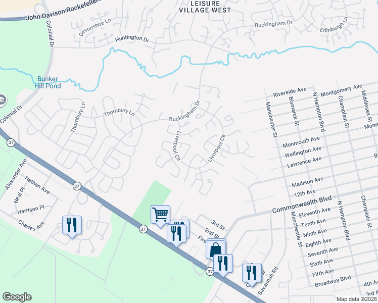 map of restaurants, bars, coffee shops, grocery stores, and more near 915B Liverpool Circle in Manchester Township