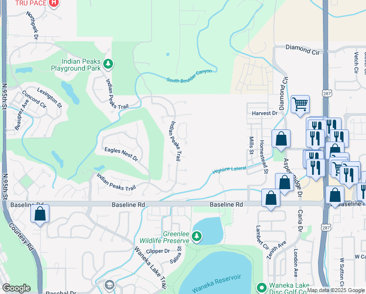 map of restaurants, bars, coffee shops, grocery stores, and more near 2046 Buchanan Point in Lafayette