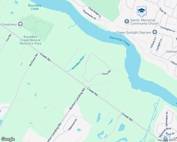 map of restaurants, bars, coffee shops, grocery stores, and more near 53 Cove Road in Moorestown
