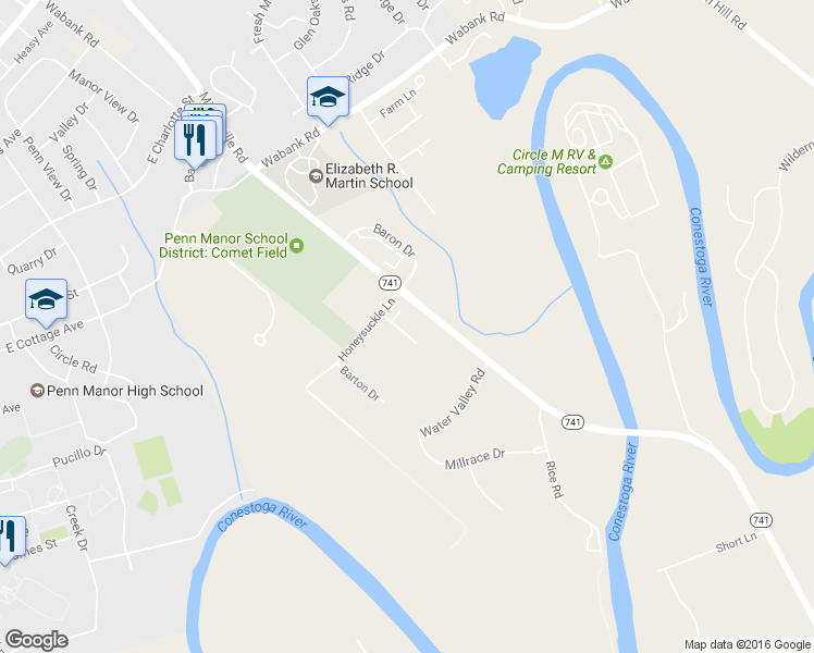map of restaurants, bars, coffee shops, grocery stores, and more near 1931 Edington Place in Lancaster