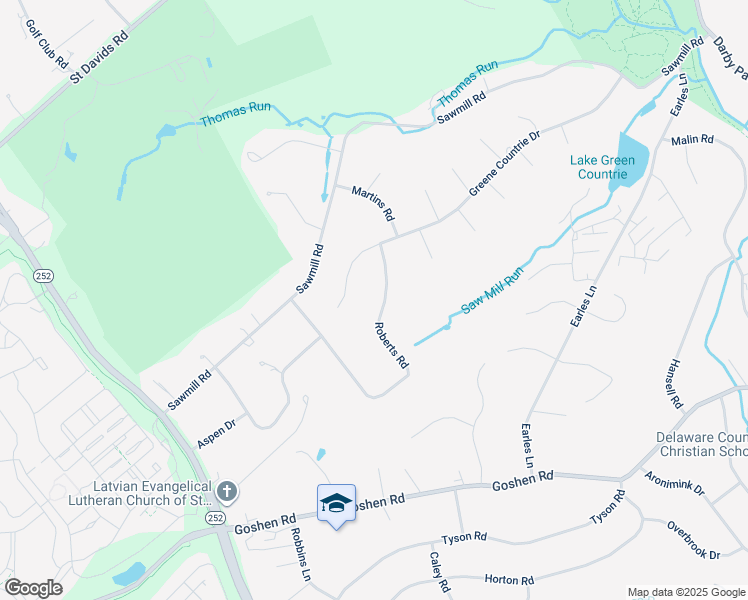 map of restaurants, bars, coffee shops, grocery stores, and more near 10 Roberts Road in Newtown Square