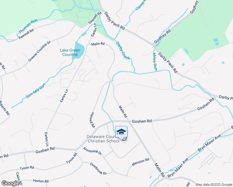 map of restaurants, bars, coffee shops, grocery stores, and more near 704 Malin Road in Newtown Square