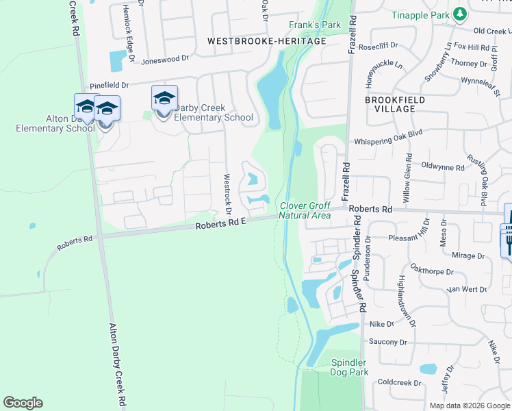 map of restaurants, bars, coffee shops, grocery stores, and more near 6155 Goldenstrand Court in Hilliard