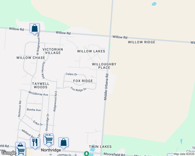 map of restaurants, bars, coffee shops, grocery stores, and more near 1971 Willoughby Avenue in Springfield