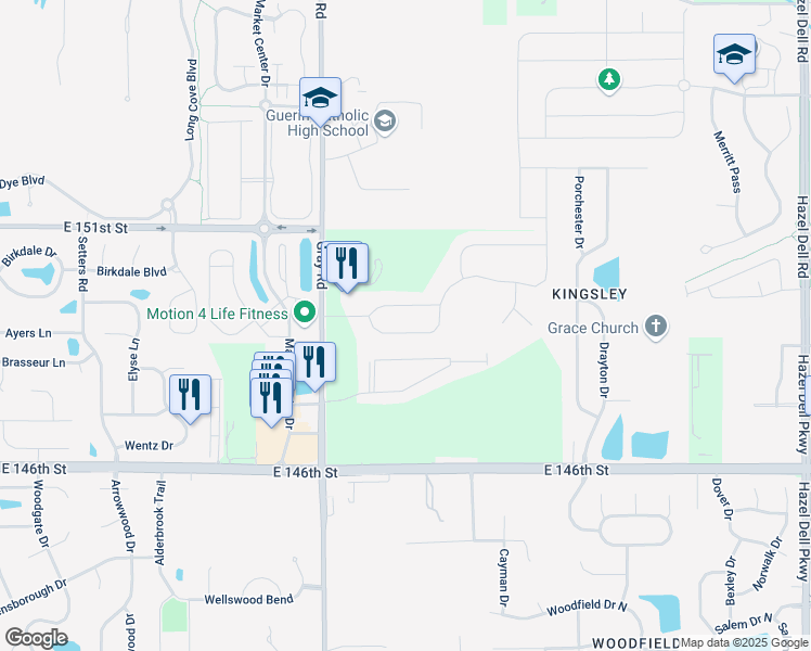 map of restaurants, bars, coffee shops, grocery stores, and more near 4965 Holston Hills Drive in Noblesville