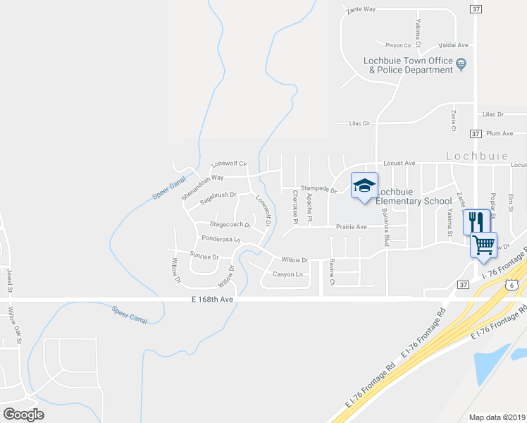 map of restaurants, bars, coffee shops, grocery stores, and more near 233 Lonewolf Circle in Brighton