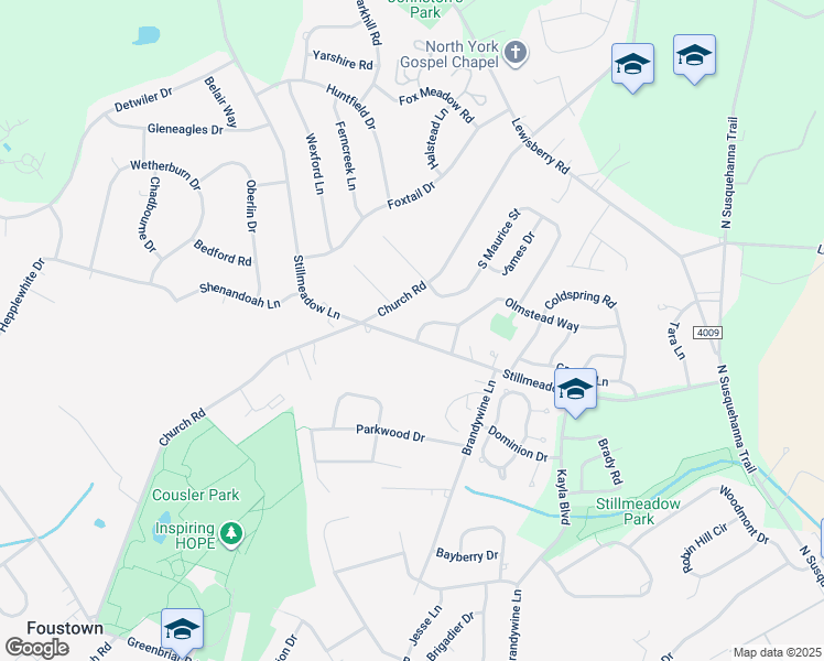 map of restaurants, bars, coffee shops, grocery stores, and more near 755 Penn State Drive in York