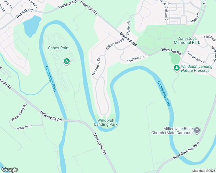 map of restaurants, bars, coffee shops, grocery stores, and more near 1976 Wilderness Road in Lancaster
