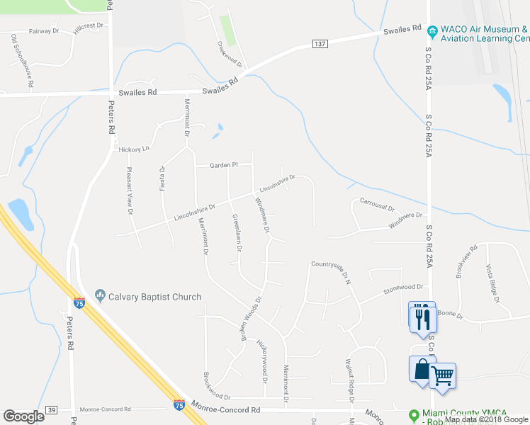 map of restaurants, bars, coffee shops, grocery stores, and more near 595 Wood Field Drive in Troy