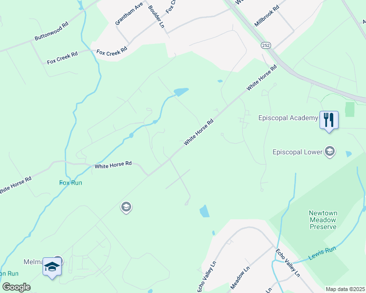 map of restaurants, bars, coffee shops, grocery stores, and more near 2305 White Horse Road in Berwyn