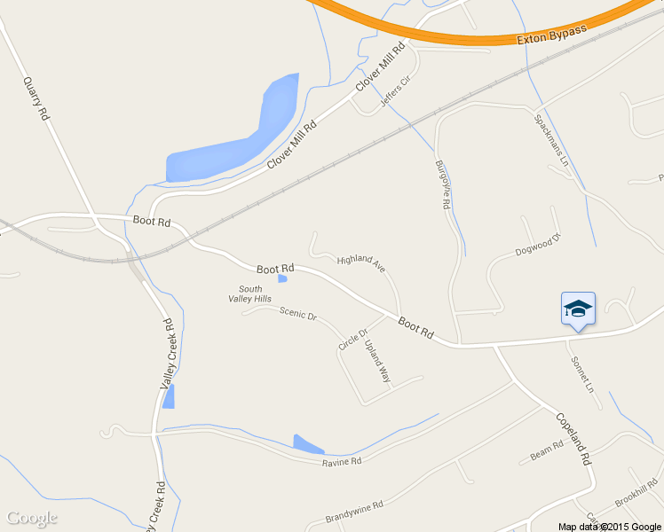 map of restaurants, bars, coffee shops, grocery stores, and more near 1424 Highland Avenue in Downingtown