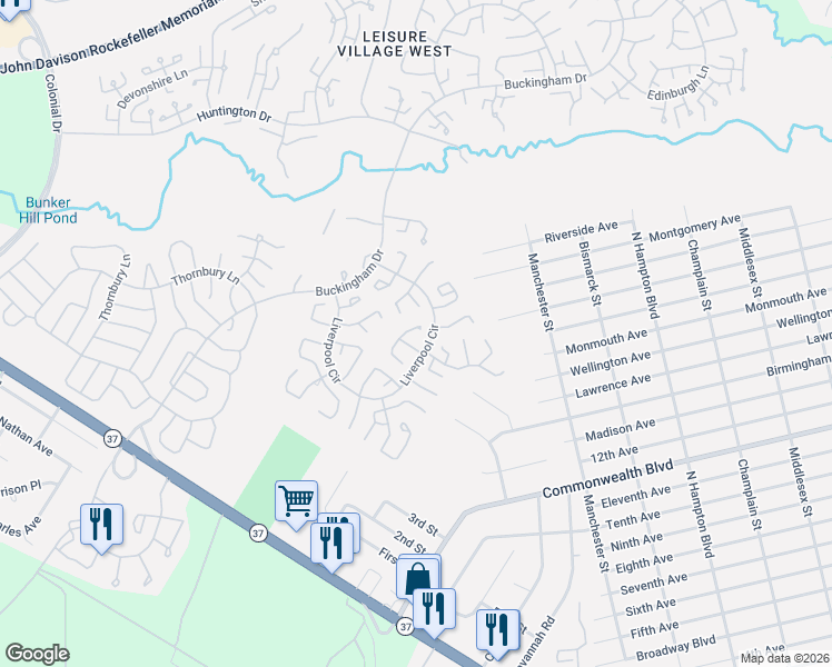 map of restaurants, bars, coffee shops, grocery stores, and more near 823B Liverpool Circle in Manchester Township