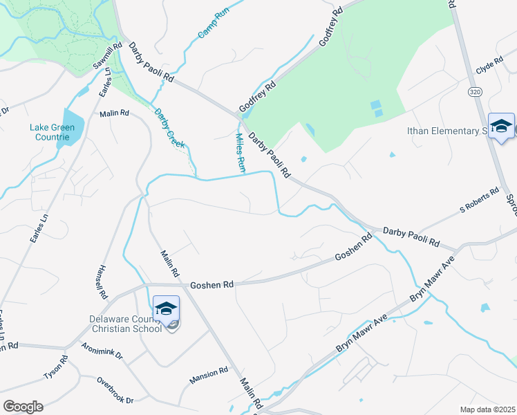 map of restaurants, bars, coffee shops, grocery stores, and more near 836 Briarwood Road in Newtown Square