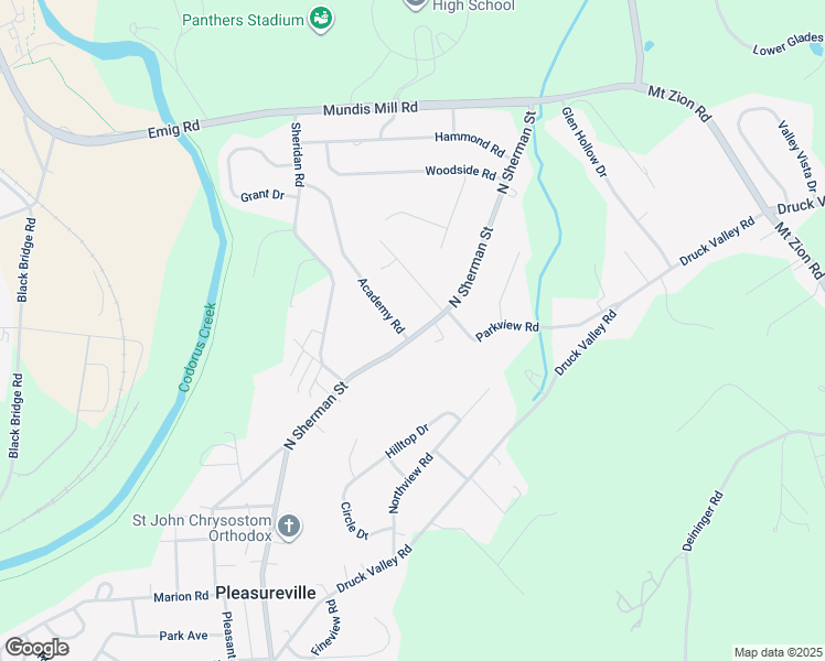 map of restaurants, bars, coffee shops, grocery stores, and more near 2662 North Sherman Street in York