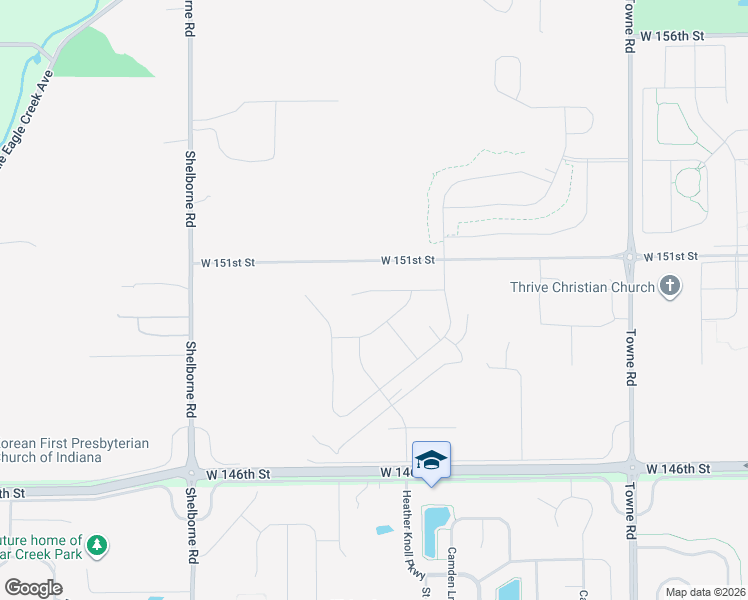 map of restaurants, bars, coffee shops, grocery stores, and more near 3109 West 151st Street in Westfield