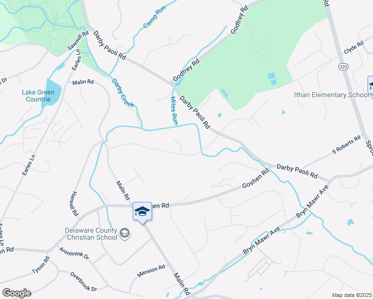map of restaurants, bars, coffee shops, grocery stores, and more near 836 Briarwood Road in Newtown Square