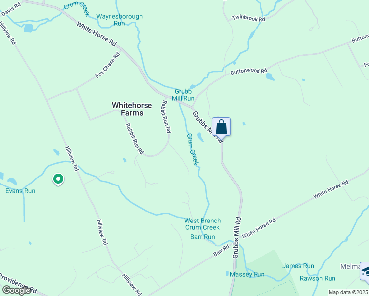 map of restaurants, bars, coffee shops, grocery stores, and more near 36 Rabbit Run Road in Malvern