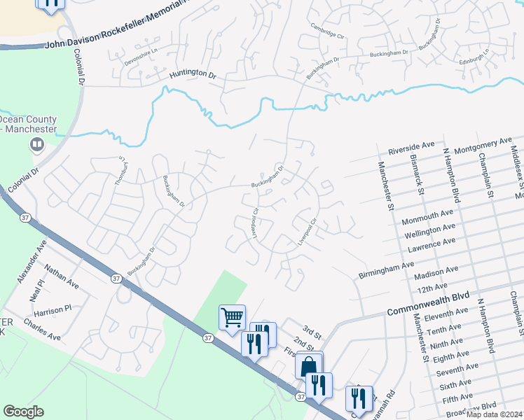map of restaurants, bars, coffee shops, grocery stores, and more near 951A Liverpool Circle in Manchester Township